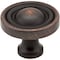 Jeffrey Alexander 1-3/8" Diameter Brushed Oil Rubbed Bronze Round Bella Cabinet Knob 818DBAC - alternate 1